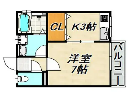 メゾンド須磨(1K/2階)の間取り写真