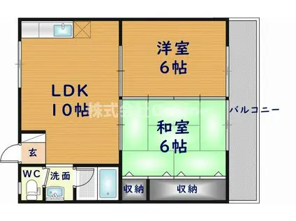 メゾントモイ(2LDK/3階)の間取り写真