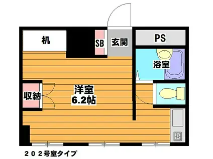 横山第2ハイツ(ワンルーム/2階)の間取り写真