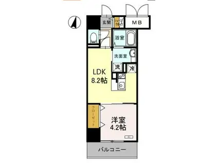 ザ カーム202(1LDK/2階)の間取り写真