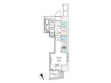 パークナードフィット南青山ビスタ(ワンルーム/11階)の間取り写真