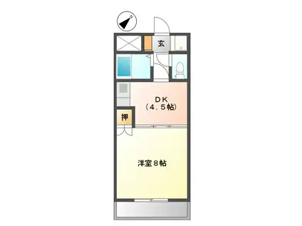 マンション青山(1DK/3階)の間取り写真