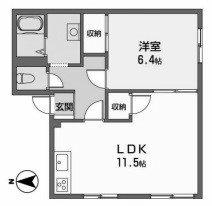 タウニイ星が丘(2LDK/1階)の間取り写真