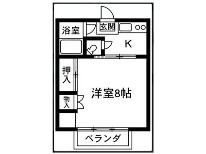 ユーアイマンションA棟(1K/1階)の間取り写真