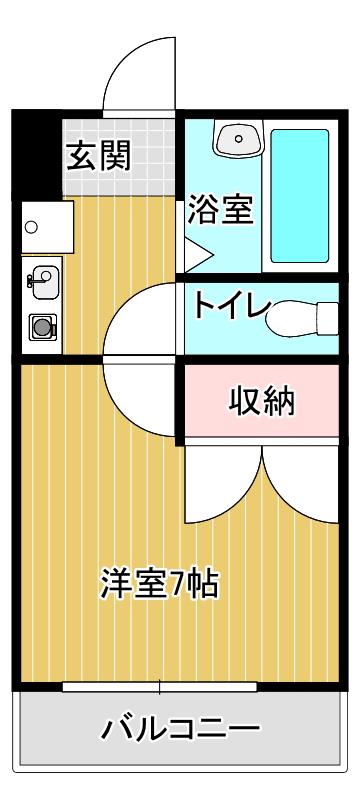山陽電鉄本線 林崎松江海岸駅 徒歩7分 2階建 築29年(1K/1階)の間取り写真