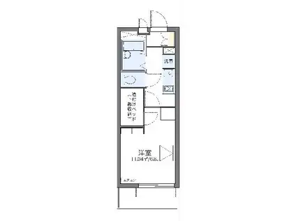 レオパレスMIYAII(1K/2階)の間取り写真