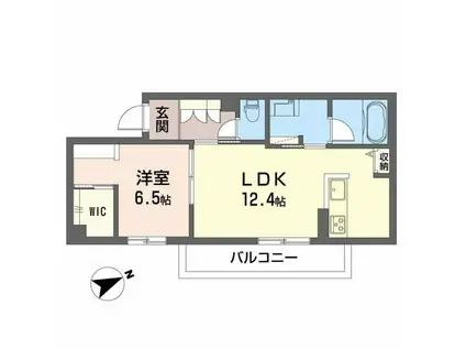 ADONIS長束(1LDK/3階)の間取り写真