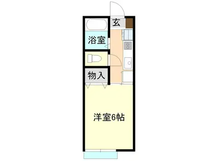 ルミエールA棟(1K/1階)の間取り写真