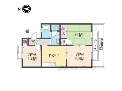 セピアコート(3DK/1階)の間取り写真