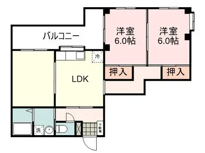 グリーンハイツくらのき(2LDK/2階)の間取り写真