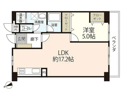 シャンボール横川(1LDK/6階)の間取り写真