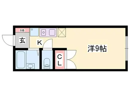 RINKY GARDEN(1K/2階)の間取り写真