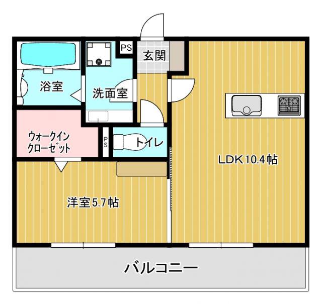 パークヴィラ下南部II棟(1LDK/3階)の間取り写真