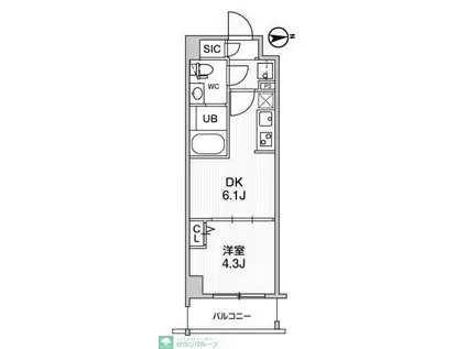 ALTERNA墨田(1DK/2階)の間取り写真