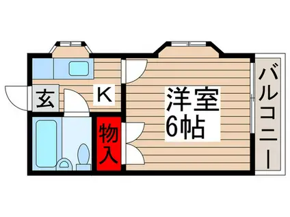 セブン末広(1K/2階)の間取り写真