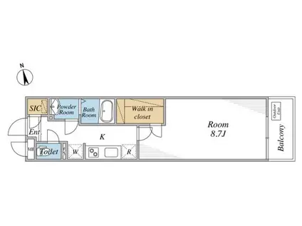 リブリ・GRANDE VII(1K/1階)の間取り写真