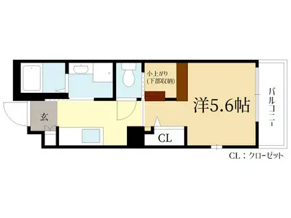 REVE DE 京都下鴨(1K/2階)の間取り写真