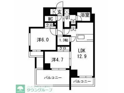 サクラアクシス中板橋(2SLDK/7階)の間取り写真