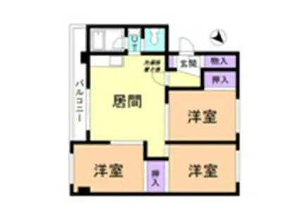 KTハイツ(3DK/1階)の間取り写真