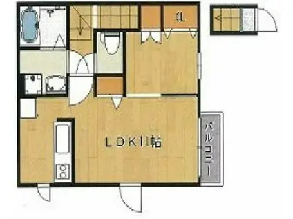 クレストハウス(1LDK/2階)の間取り写真