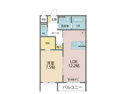 リオグランデパークス(1LDK/2階)の間取り写真