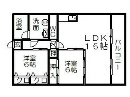 第8山一ビル(2LDK/2階)の間取り写真