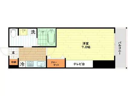 アワーズグランデ西本町(1K/5階)の間取り写真