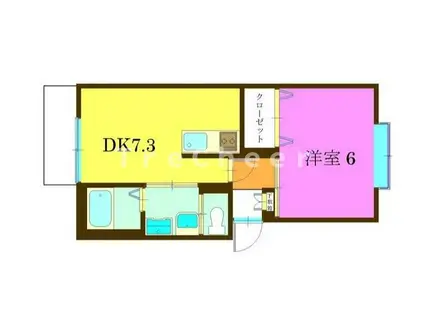 サンハイトⅡ(1DK/2階)の間取り写真