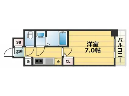 サムティ大阪GRAND イーストII(1K/9階)の間取り写真