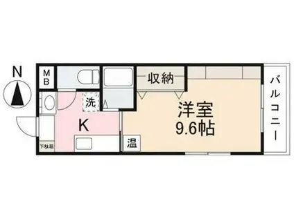 フォルテ福岡町(1K/2階)の間取り写真