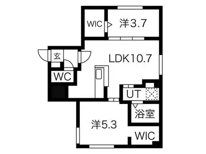 CASAAT 新さっぽろ(2LDK/3階)の間取り写真