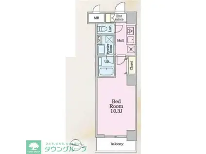 アロー東海神 37番館(1K/4階)の間取り写真