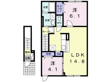 エンゼル ハイム II(2LDK/2階)の間取り写真