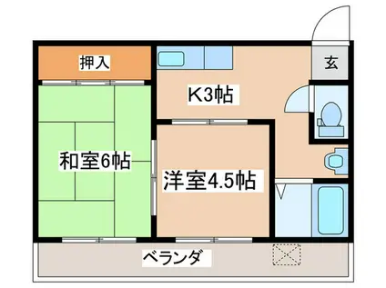 コーポ泉(2K/3階)の間取り写真