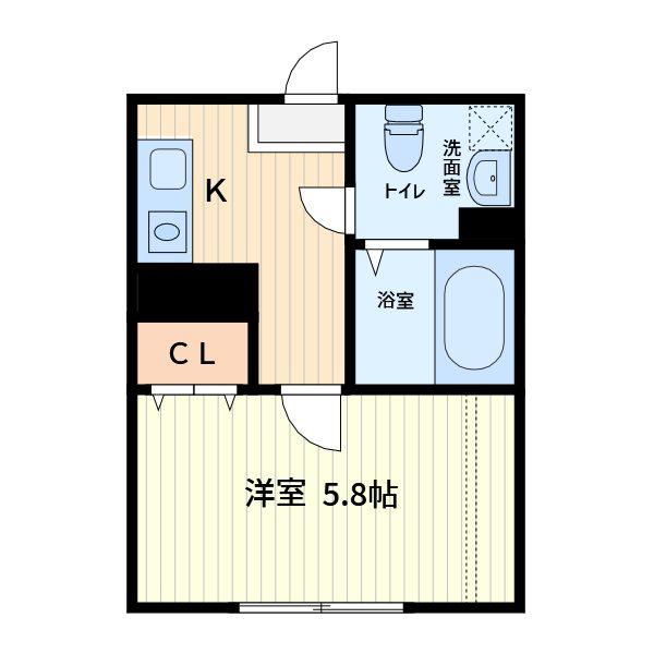 B2ND蕨(1K/3階)の間取り写真