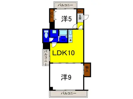ラフォーレIII(2LDK/1階)の間取り写真