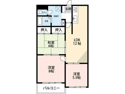 ダイヤモンド寿泉(3LDK/4階)の間取り写真