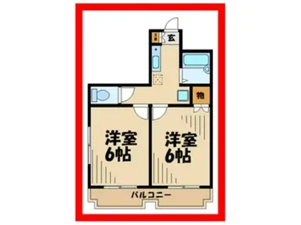 グリーンヴァレー稲田堤(2K/2階)の間取り写真