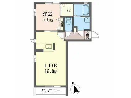 シャーメゾン弐丈(1LDK/2階)の間取り写真