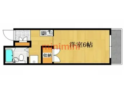 ピアオーク(1K/1階)の間取り写真