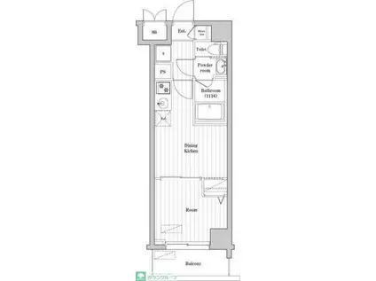 ハーモニーレジデンス東京大島ザ・ガーデン(1DK/1階)の間取り写真