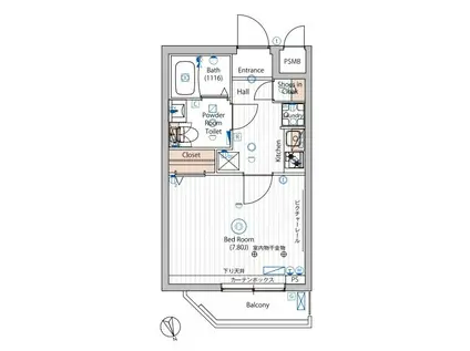 ヴォーガコルテ大森東(1K/3階)の間取り写真