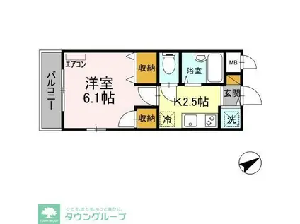 ラグーン舞浜(1K/4階)の間取り写真