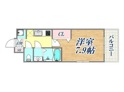 ラグゼ神戸ウエスト(1K/11階)の間取り写真