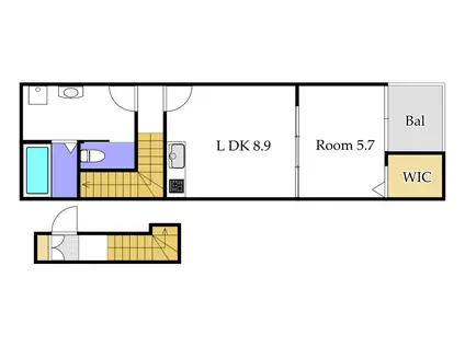 ナディア(1LDK/2階)の間取り写真