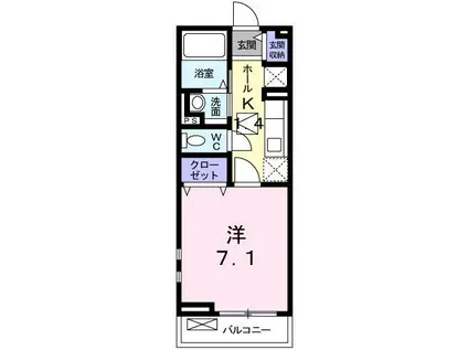 サニーコート(1K/1階)の間取り写真