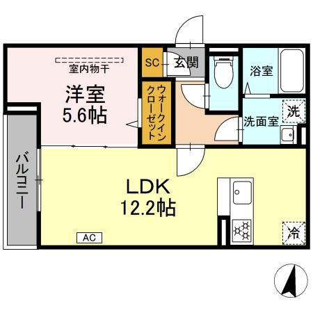 D PAINA 浅田(1LDK/3階)の間取り写真