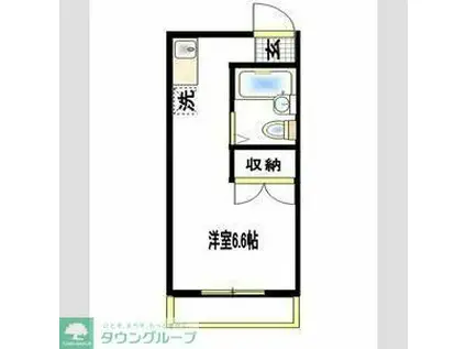 コーポ宮本(ワンルーム/2階)の間取り写真