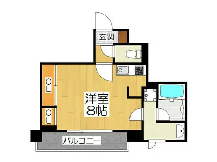 ALTA京都堀川ウインドア(ワンルーム/8階)の間取り写真