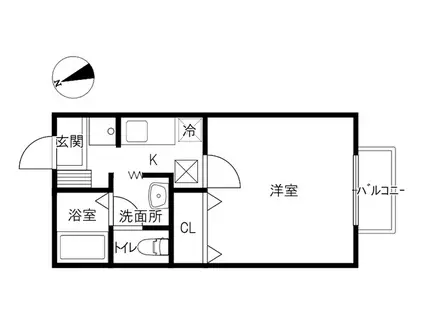 モダンレジデンス(1K/1階)の間取り写真